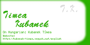 timea kubanek business card